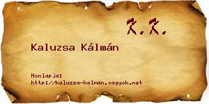 Kaluzsa Kálmán névjegykártya