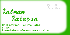 kalman kaluzsa business card