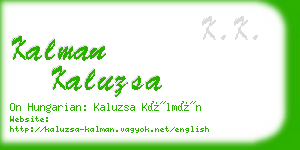 kalman kaluzsa business card